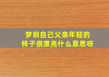 梦到自己父亲年轻的样子很漂亮什么意思呀