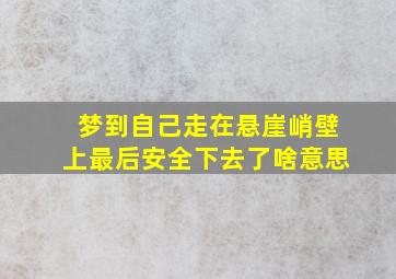 梦到自己走在悬崖峭壁上最后安全下去了啥意思