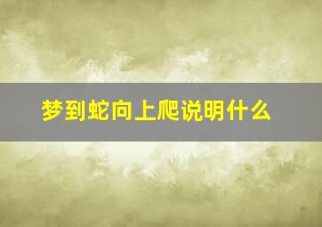 梦到蛇向上爬说明什么