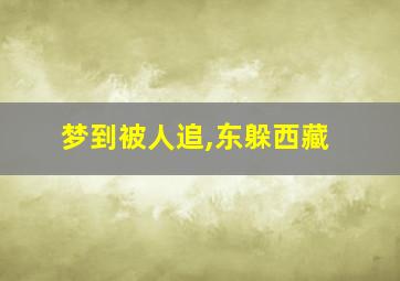 梦到被人追,东躲西藏