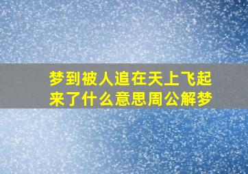 梦到被人追在天上飞起来了什么意思周公解梦