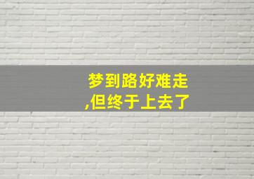 梦到路好难走,但终于上去了