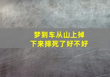 梦到车从山上掉下来摔死了好不好