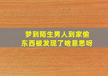 梦到陌生男人到家偷东西被发现了啥意思呀