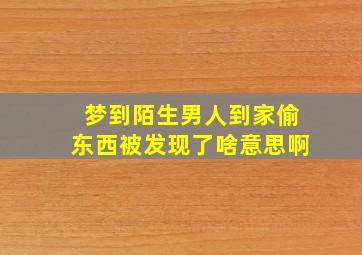 梦到陌生男人到家偷东西被发现了啥意思啊