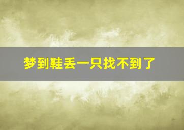 梦到鞋丢一只找不到了