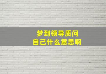 梦到领导质问自己什么意思啊