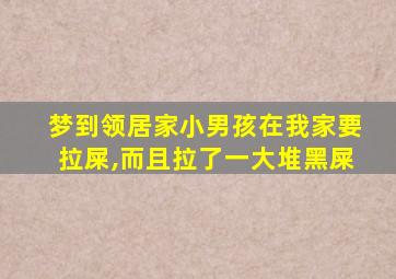 梦到领居家小男孩在我家要拉屎,而且拉了一大堆黑屎