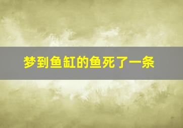 梦到鱼缸的鱼死了一条