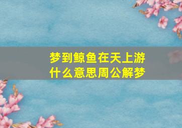 梦到鲸鱼在天上游什么意思周公解梦