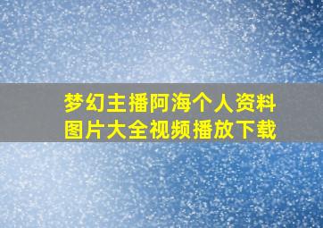 梦幻主播阿海个人资料图片大全视频播放下载