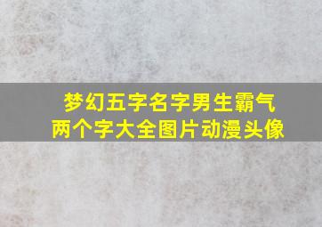 梦幻五字名字男生霸气两个字大全图片动漫头像