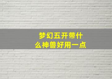 梦幻五开带什么神兽好用一点