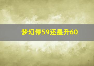 梦幻停59还是升60