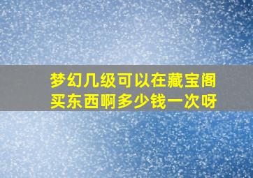 梦幻几级可以在藏宝阁买东西啊多少钱一次呀