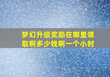 梦幻升级奖励在哪里领取啊多少钱啊一个小时