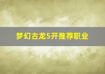 梦幻古龙5开推荐职业