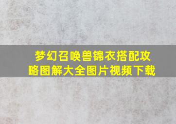 梦幻召唤兽锦衣搭配攻略图解大全图片视频下载