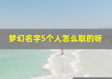 梦幻名字5个人怎么取的呀