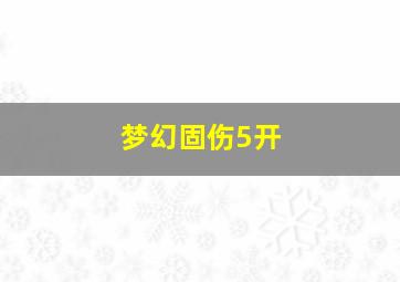 梦幻固伤5开