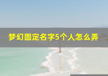 梦幻固定名字5个人怎么弄