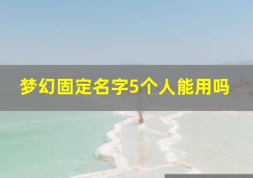 梦幻固定名字5个人能用吗