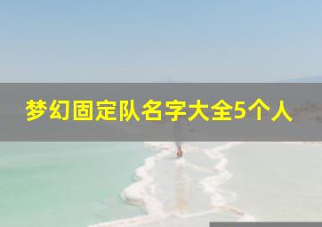 梦幻固定队名字大全5个人