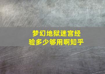 梦幻地狱迷宫经验多少够用啊知乎