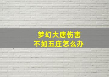 梦幻大唐伤害不如五庄怎么办