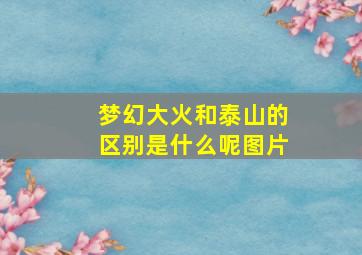 梦幻大火和泰山的区别是什么呢图片