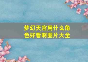 梦幻天宫用什么角色好看啊图片大全