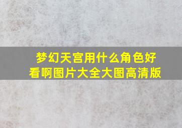 梦幻天宫用什么角色好看啊图片大全大图高清版