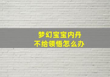 梦幻宝宝内丹不给领悟怎么办