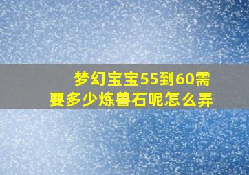 梦幻宝宝55到60需要多少炼兽石呢怎么弄