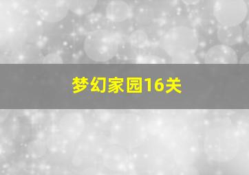 梦幻家园16关