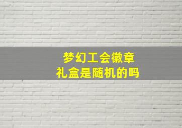 梦幻工会徽章礼盒是随机的吗