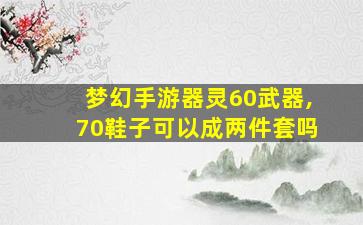 梦幻手游器灵60武器,70鞋子可以成两件套吗