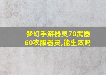 梦幻手游器灵70武器60衣服器灵,能生效吗