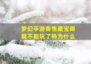 梦幻手游寄售藏宝阁就不能玩了吗为什么