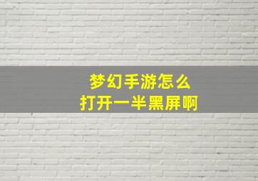 梦幻手游怎么打开一半黑屏啊