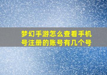 梦幻手游怎么查看手机号注册的账号有几个号