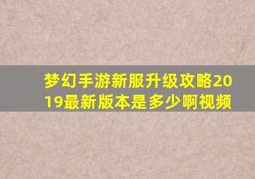 梦幻手游新服升级攻略2019最新版本是多少啊视频