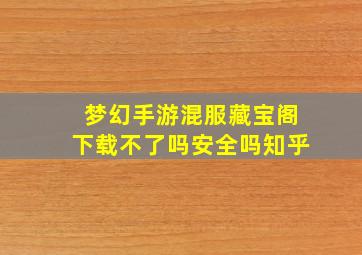 梦幻手游混服藏宝阁下载不了吗安全吗知乎