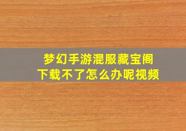 梦幻手游混服藏宝阁下载不了怎么办呢视频