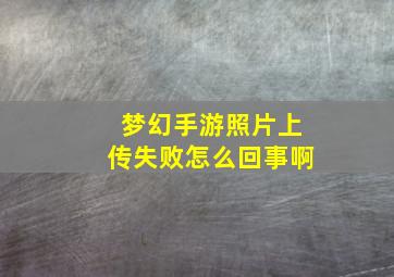 梦幻手游照片上传失败怎么回事啊