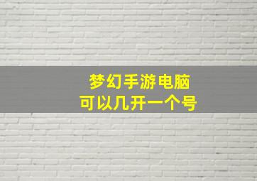 梦幻手游电脑可以几开一个号