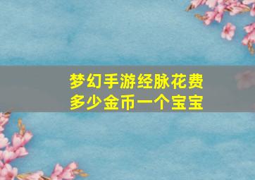 梦幻手游经脉花费多少金币一个宝宝