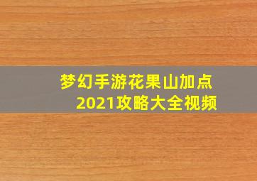 梦幻手游花果山加点2021攻略大全视频