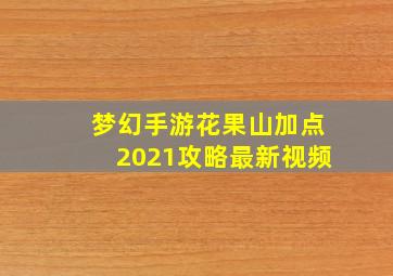 梦幻手游花果山加点2021攻略最新视频