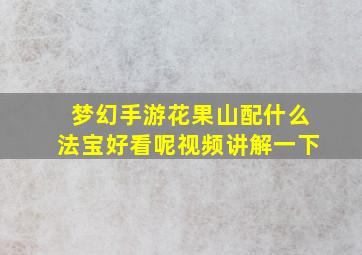 梦幻手游花果山配什么法宝好看呢视频讲解一下